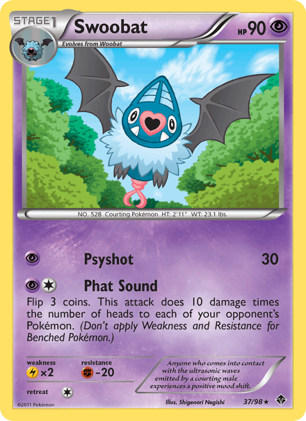 Swoobat 37/98 Emerging Powers English Pokémon card