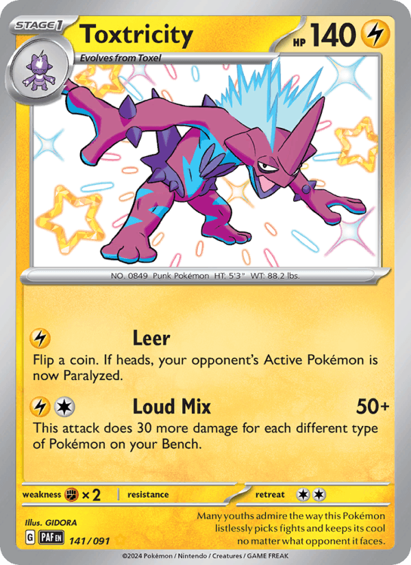 Toxtricity 141/91 Paldean Fates English Pokémon card