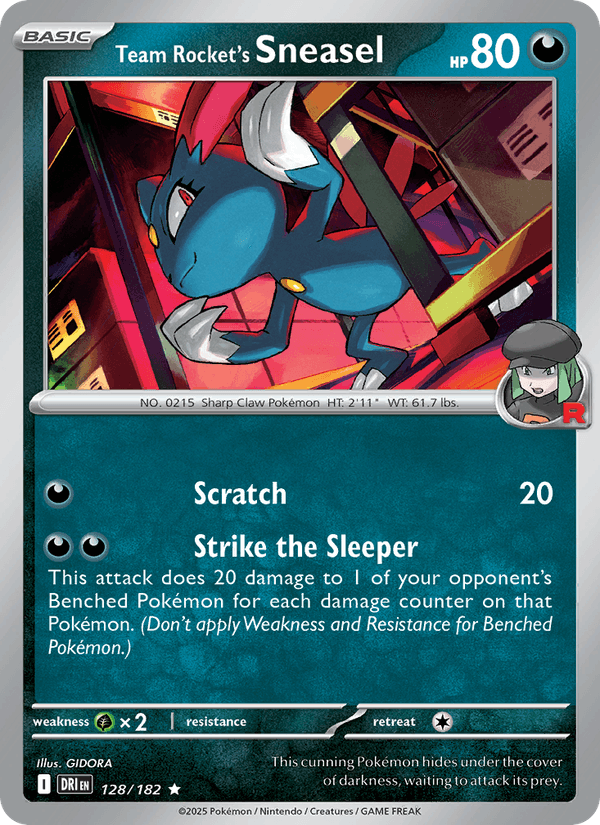 Team Rocket's Sneasel 128/182 Destined Rivals English Pokémon card