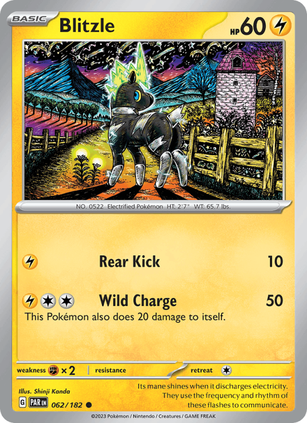 Blitzle 62/182 Paradox Rift English Pokémon card