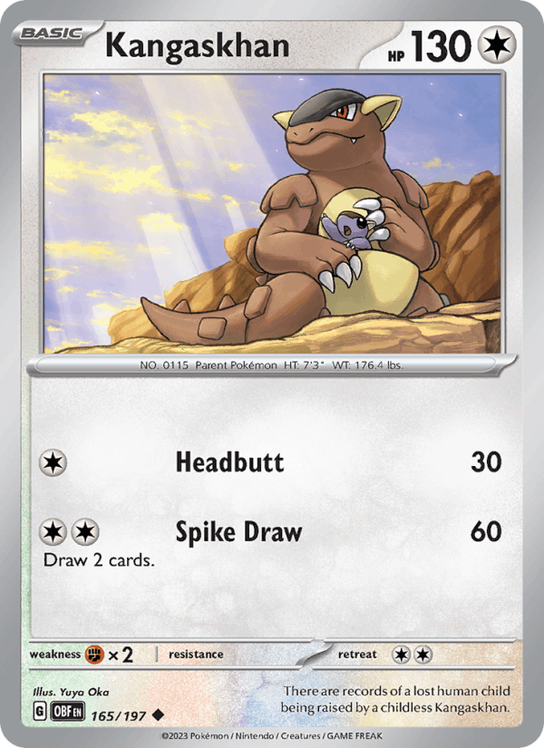 Kangaskhan 165/197 Obsidian Flames English Pokémon card