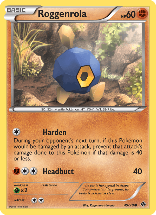 Roggenrola 49/98 Emerging Powers English Pokémon card