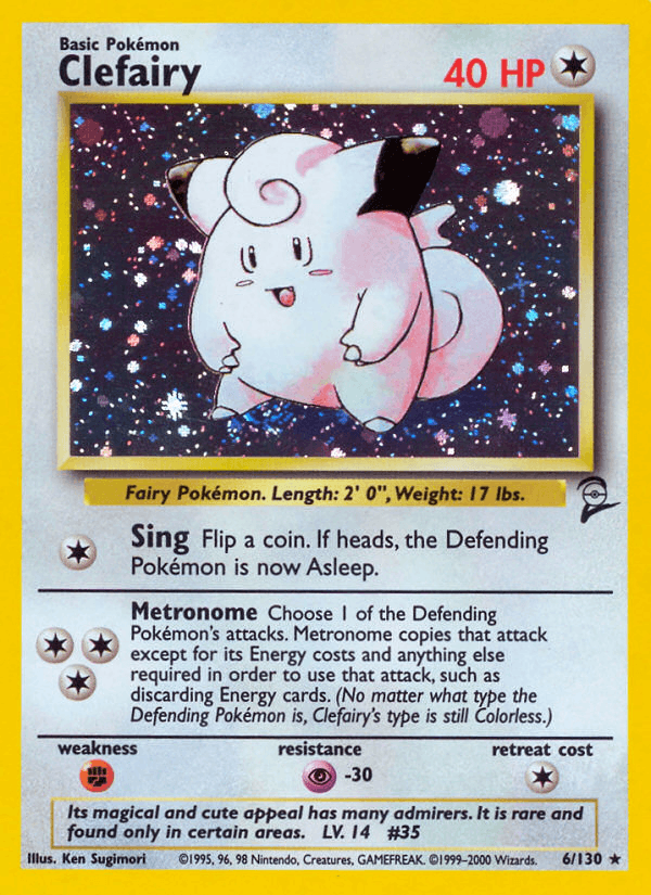 Clefairy 6/130 Base Set 2 English Pokémon card