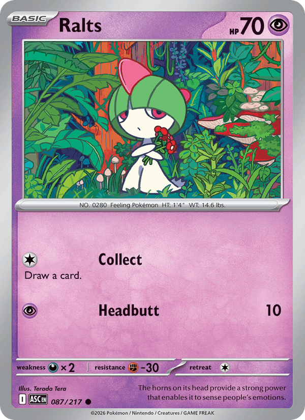 Ralts 87/217 Ascended Heroes English Pokémon card