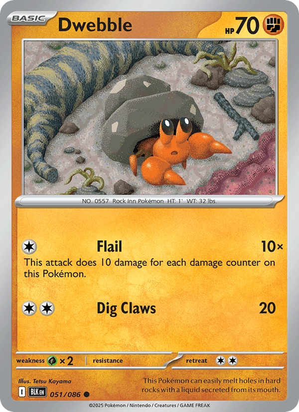 Dwebble 51/86 Black Bolt English Pokémon card