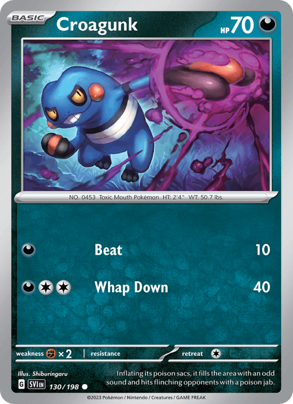 Croagunk 130/198 Scarlet & Violet English Pokémon card