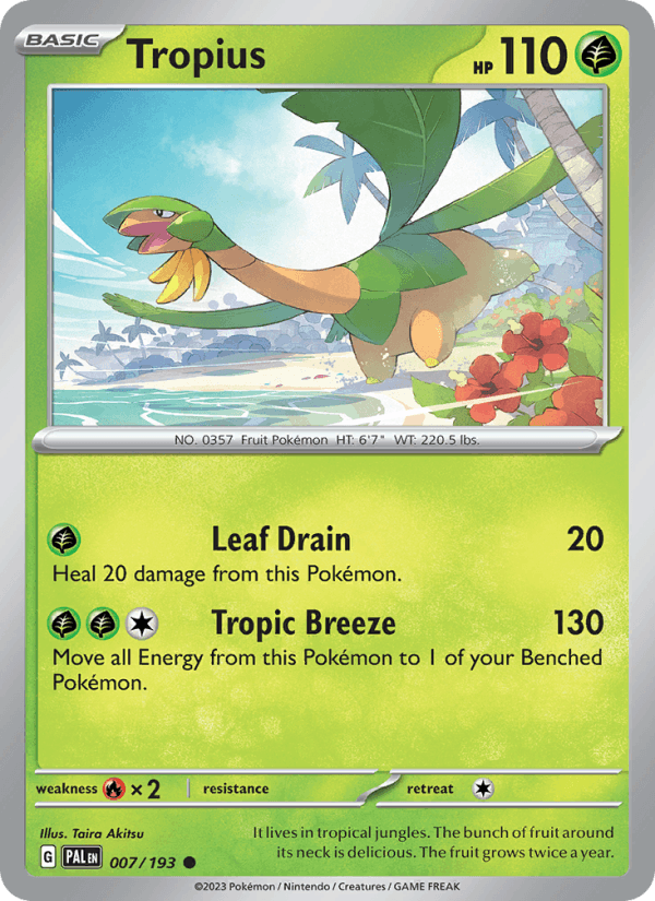 Tropius 7/193 Paldea Evolved English Pokémon card