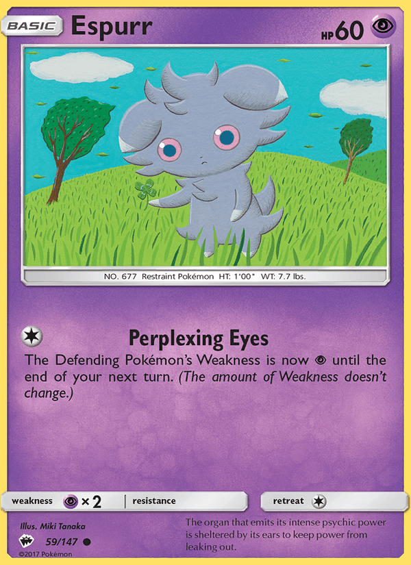 Espurr 59/147 Burning Shadows English Pokémon card