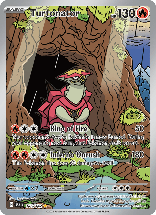 Turtonator 146/142 Stellar Crown English Pokémon card