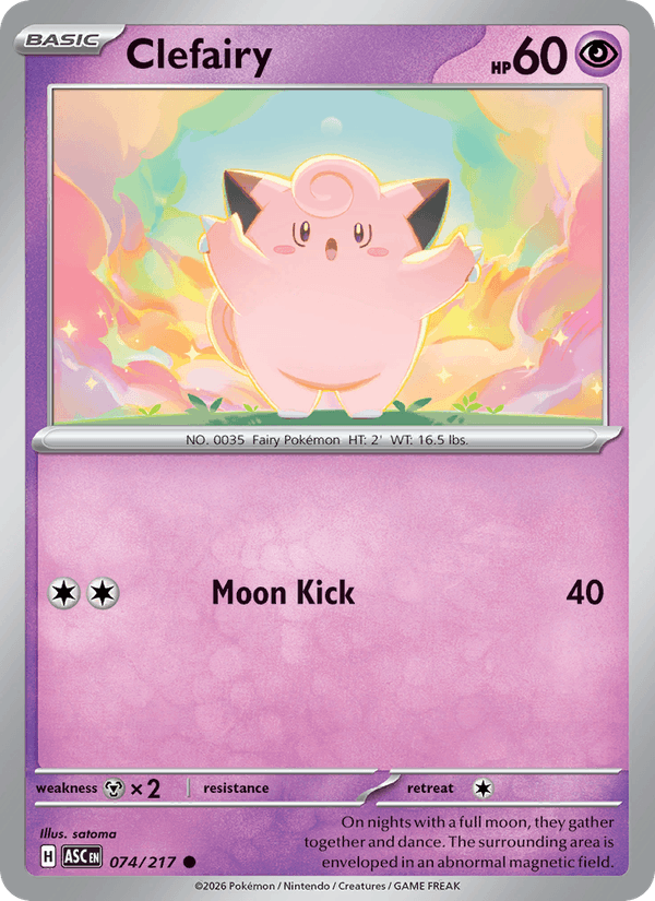 Clefairy 74/217 Ascended Heroes English Pokémon card