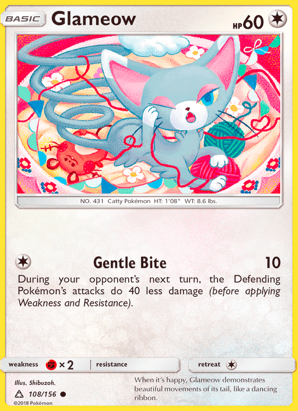 Glameow 108/156 Ultra Prism English Pokémon card