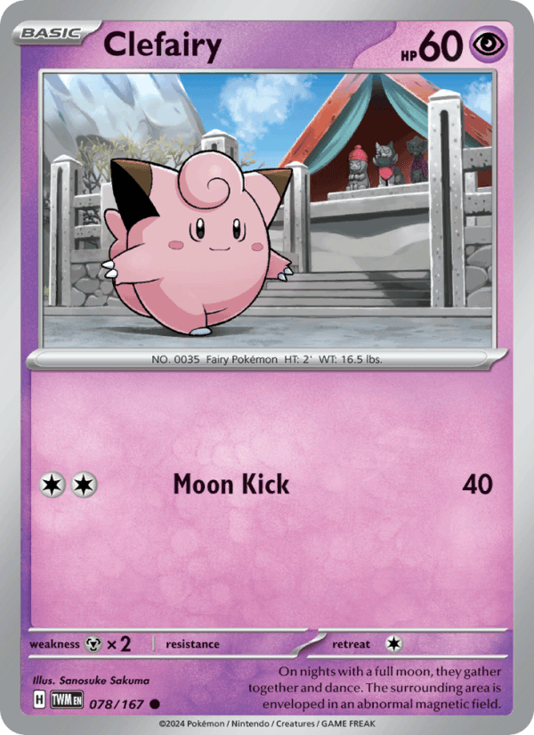 Clefairy 78/167 Twilight Masquerade English Pokémon card