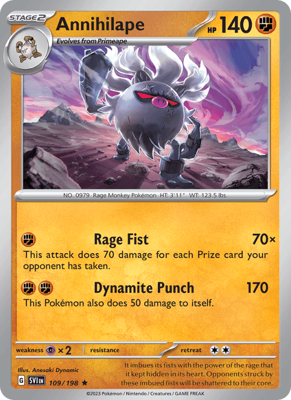 Annihilape 109/198 Scarlet & Violet English Pokémon card