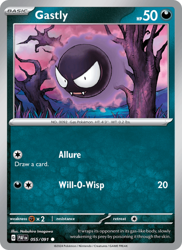 Gastly 55/91 Paldean Fates English Pokémon card