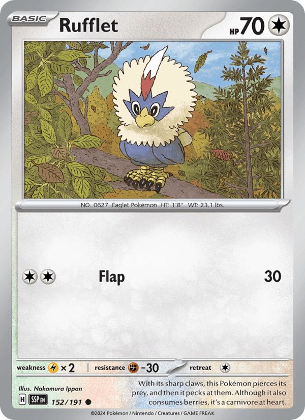Rufflet 152/191 Surging Sparks English Pokémon card