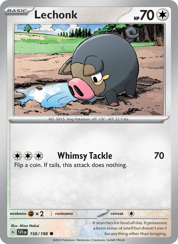 Lechonk 156/198 Scarlet & Violet English Pokémon card