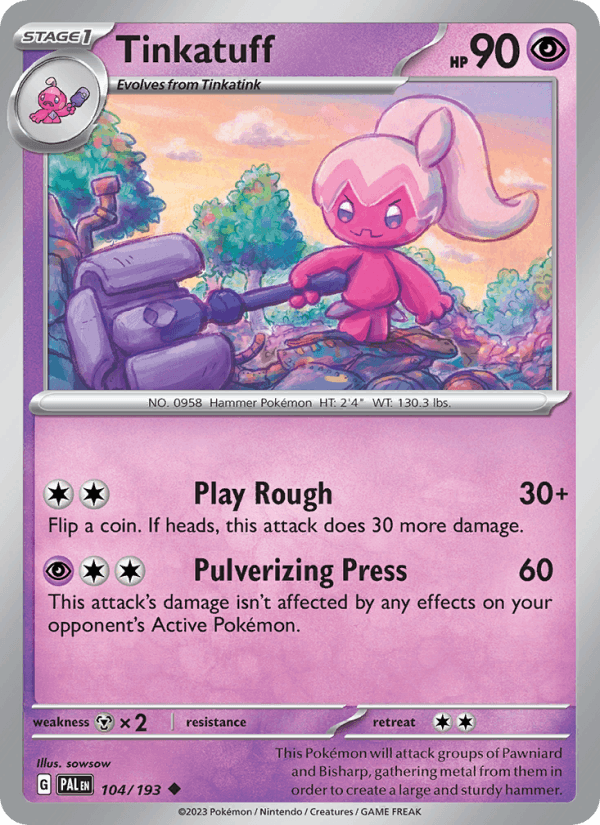 Tinkatuff 104/193 Paldea Evolved English Pokémon card