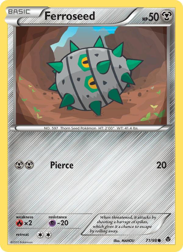 Ferroseed 71/98 Emerging Powers English Pokémon card