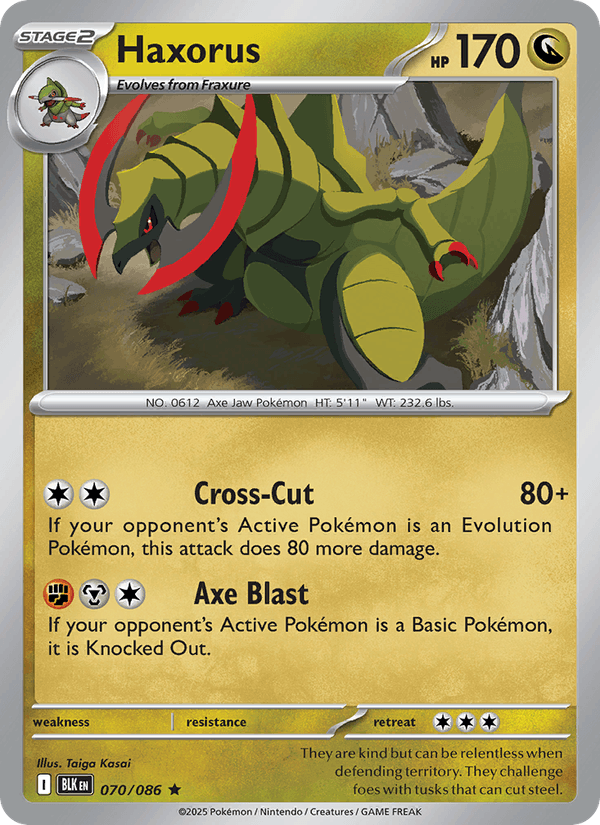 Haxorus 70/86 Black Bolt English Pokémon card