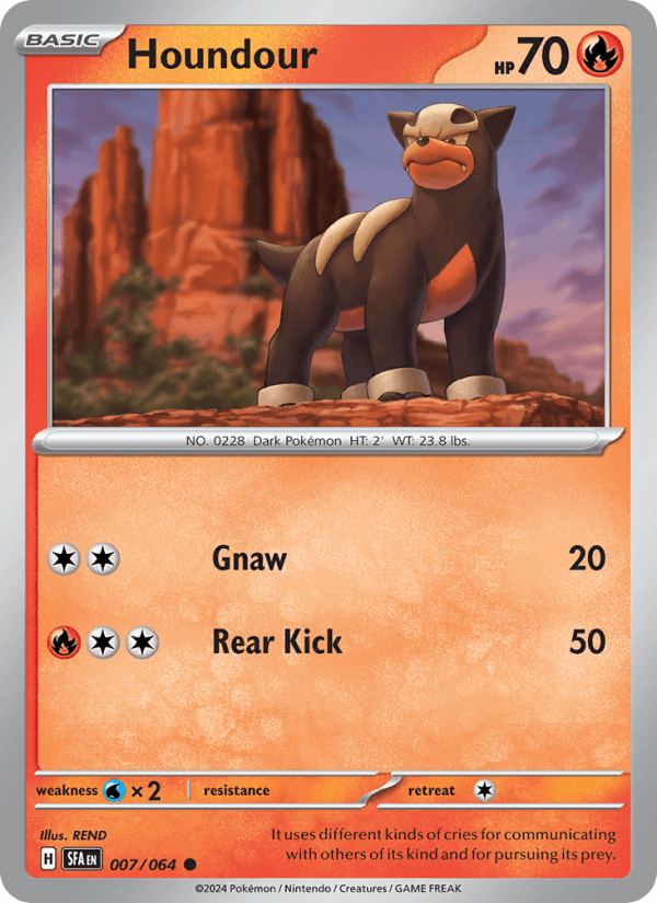 Houndour 7/64 Shrouded Fable English Pokémon card