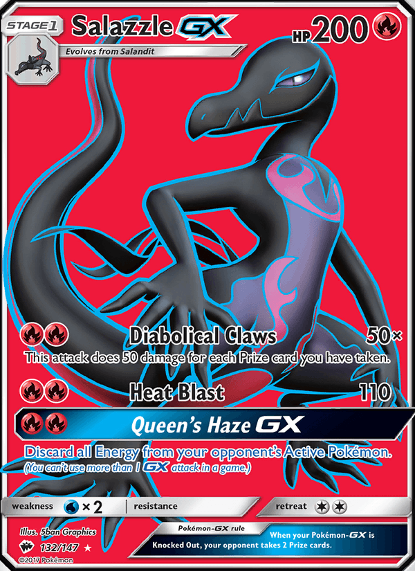 Salazzle GX 132/147 Burning Shadows English Pokémon card