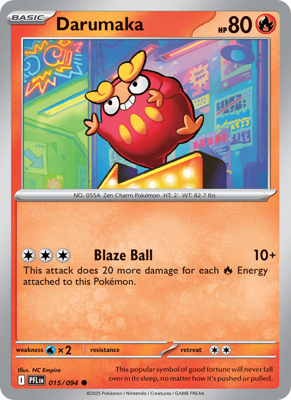 Darumaka 15/94 Phantasmal Flames English Pokémon card
