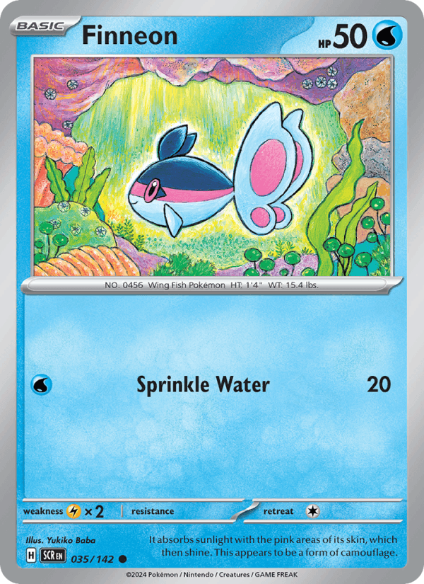 Finneon 35/142 Stellar Crown English Pokémon card