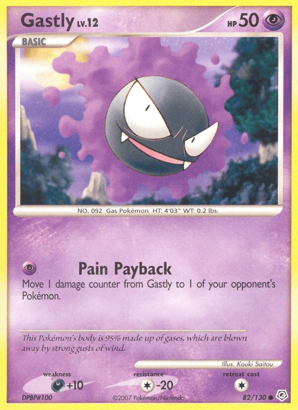 Gastly 82/130 Diamond & Pearl English Pokémon card