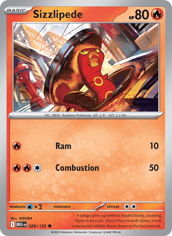 Sizzlipede 29/132 Mega Evolution English Pokémon card