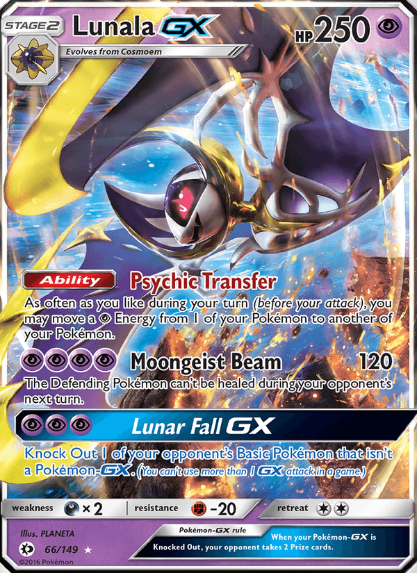Lunala GX 66/149 Sun & Moon Base Set English Pokémon card