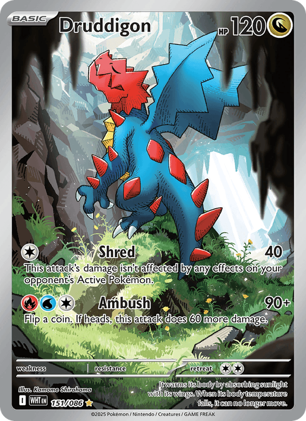Druddigon 151/86 White Flare English Pokémon card