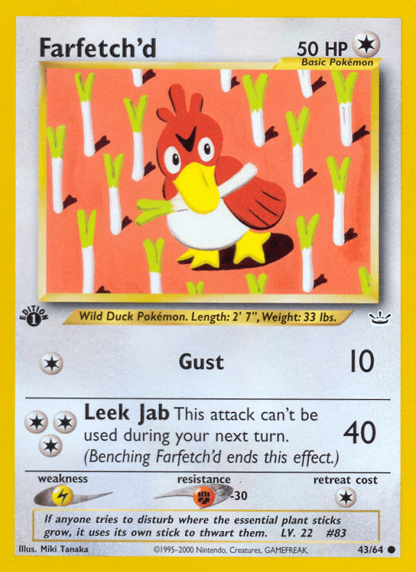 Farfetch'd 43 Neo Revelation English Pokemon card