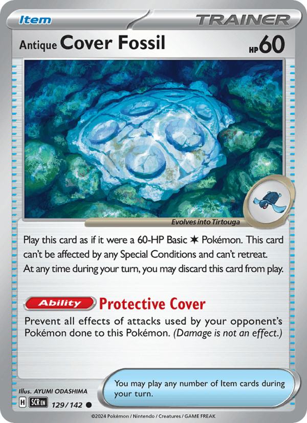 Antique Cover Fossil 129/142 Stellar Crown English Pokémon card