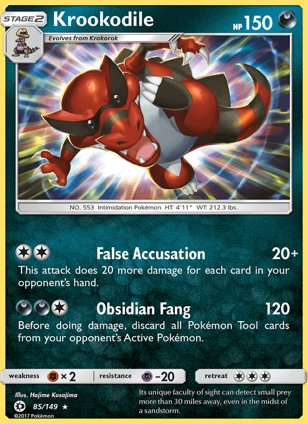 Krookodile 85/149 Sun & Moon Base Set English Pokémon card