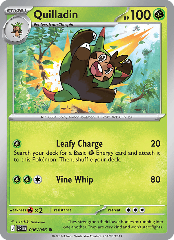 Quilladin 6/86 Chaos Rising English Pokémon card