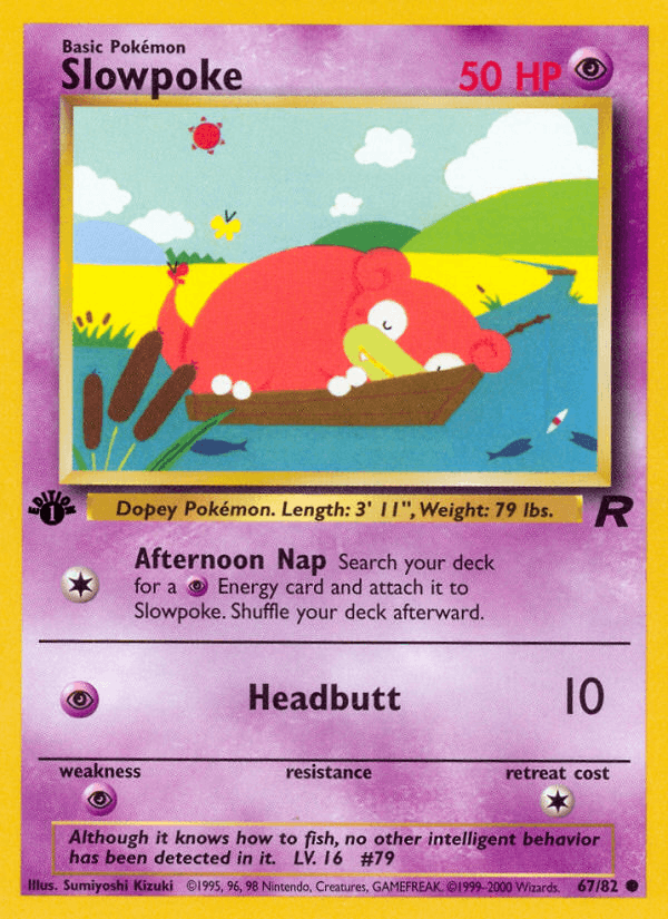 Slowpoke 67/82 Team Rocket English Pokémon card