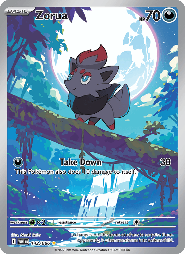 Zorua 142/86 White Flare English Pokémon card