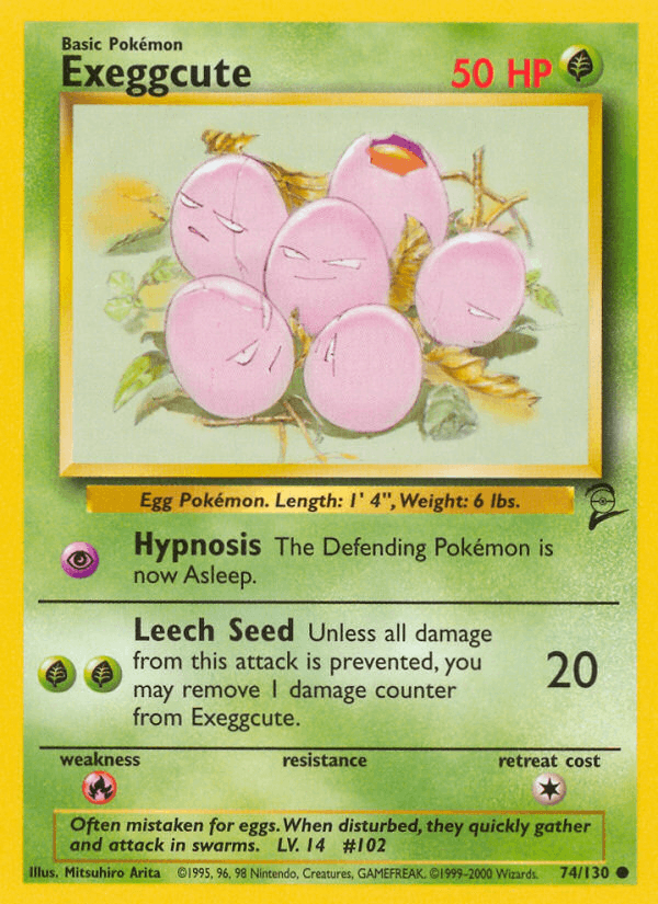 Exeggcute 74/130 Base Set 2 English Pokémon card