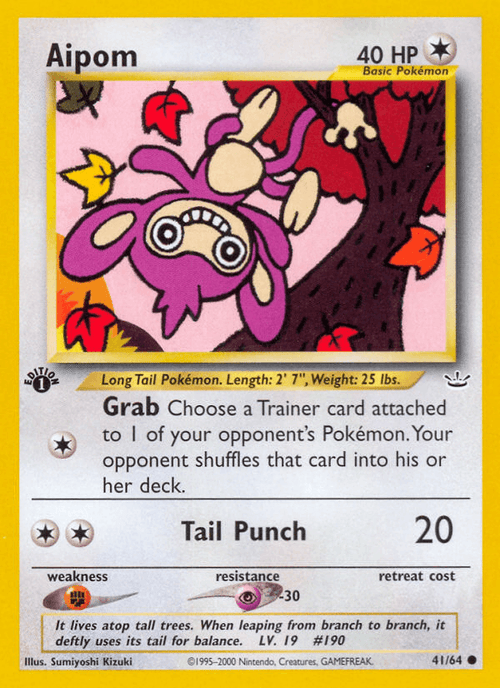 Aipom 41 Neo Revelation English Pokemon card