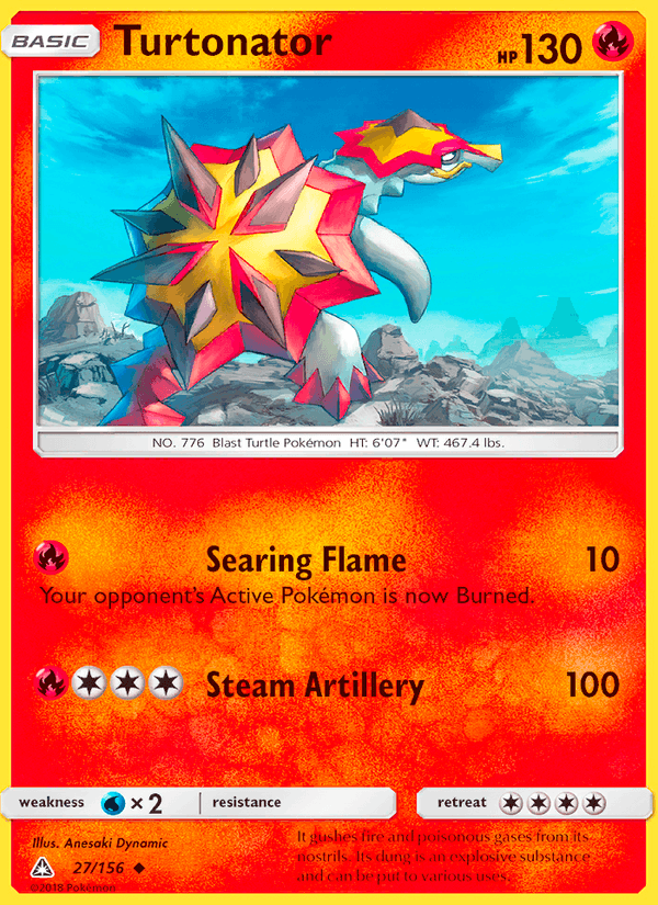 Turtonator 27/156 Ultra Prism English Pokémon card