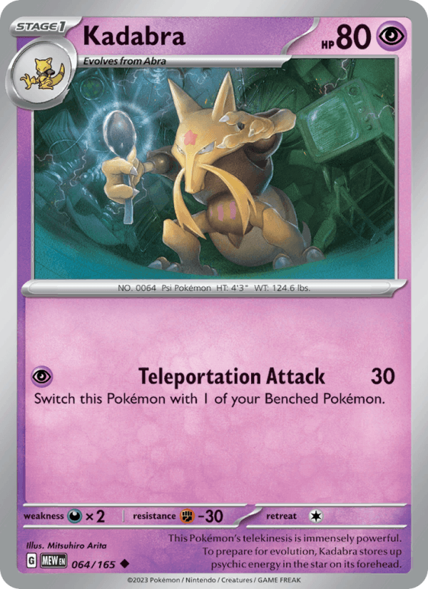 Kadabra 64/165 151 English Pokémon card