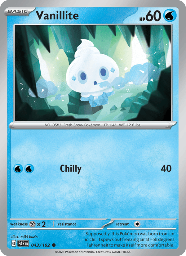 Vanillite 43/182 Paradox Rift English Pokémon card