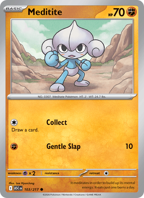 Meditite 103/217 Ascended Heroes English Pokémon card