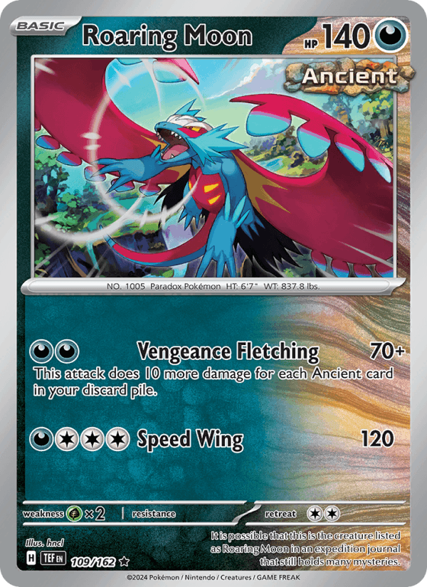 Roaring Moon 109/162 Temporal Forces English Pokémon card