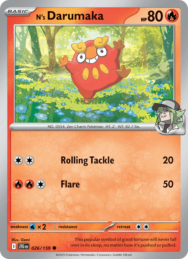 N's Darumaka 26/159 Journey Together English Pokémon card