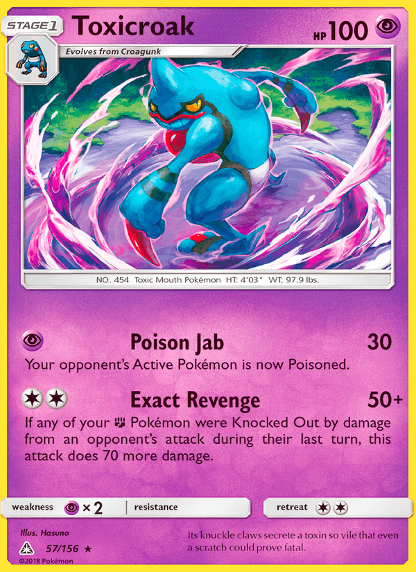 Toxicroak 57/156 Ultra Prism English Pokémon card