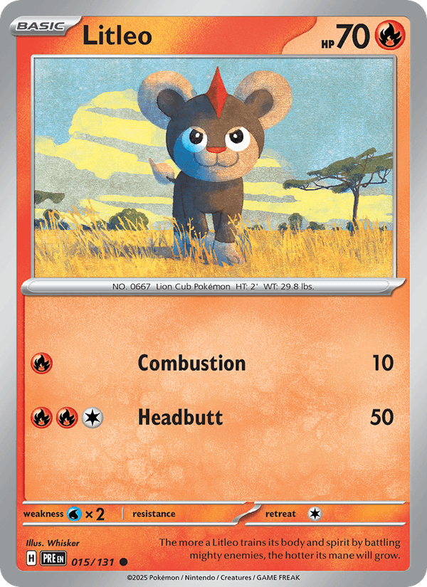 Litleo 15/131 Prismatic Evolutions English Pokémon card