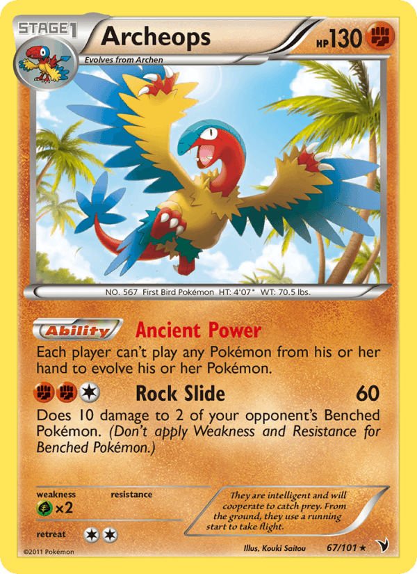 Archeops 67/101 Noble Victories English Pokémon card