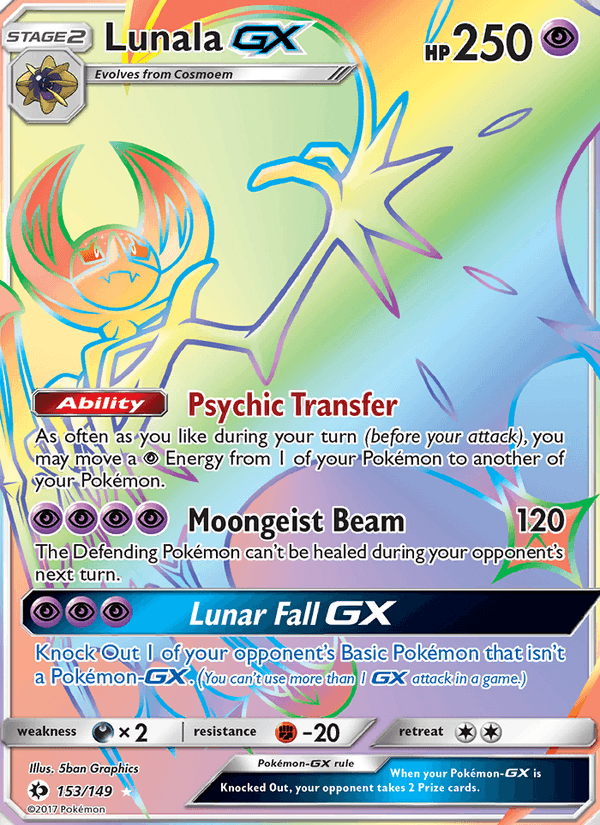 Lunala GX 153/149 Sun & Moon Base Set English Pokémon card