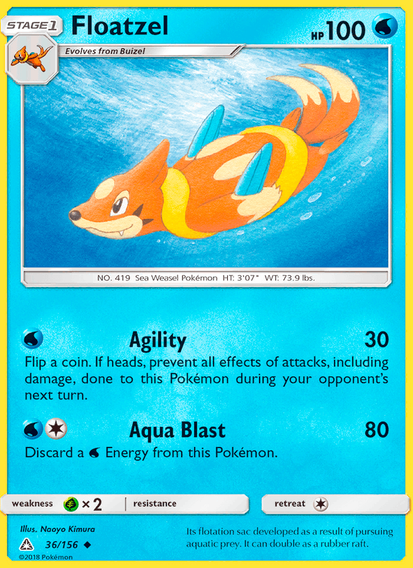 Floatzel 36/156 Ultra Prism English Pokémon card